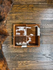 Small Cowhide Tray (Brown/Black)