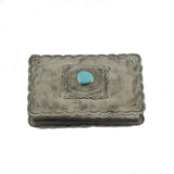 Stamped Rectangular Concho Box with Turquoise