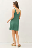 The Ribbed V neck Sunday Dress (Sage/Denim)