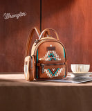 Mini Wrangler Aztec Knitted Backpack - Brown