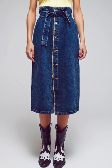 The Maddison - Belted Denim Midi Skirt – Cheyenne Ranch Boutique, LLC