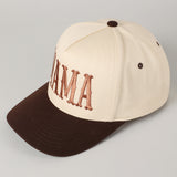 Brown Embroidered MAMA Hat
