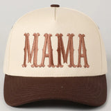 Brown Embroidered MAMA Hat