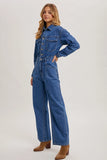 The Blake - Denim Straight Leg Jumpsuit