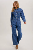 The Blake - Denim Straight Leg Jumpsuit