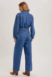 The Blake - Denim Straight Leg Jumpsuit