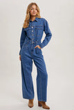 The Blake - Denim Straight Leg Jumpsuit