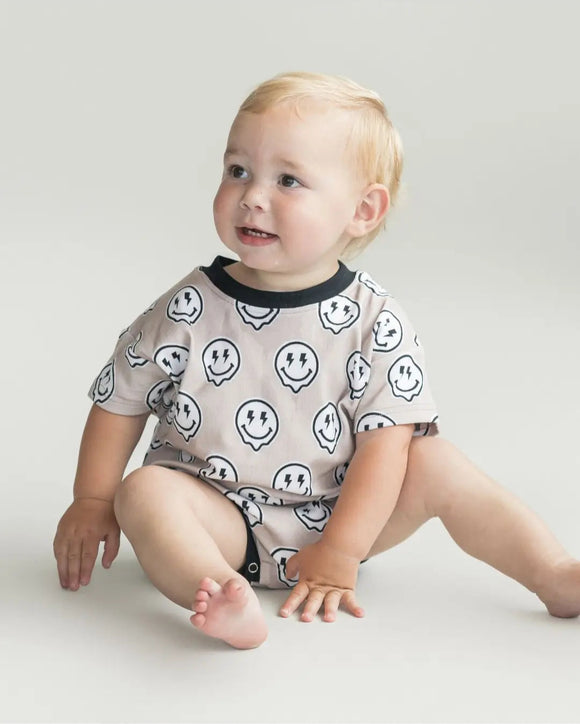 Short Sleeve Baby Bubble Romper | Electric Drippy - TNVWY Collection