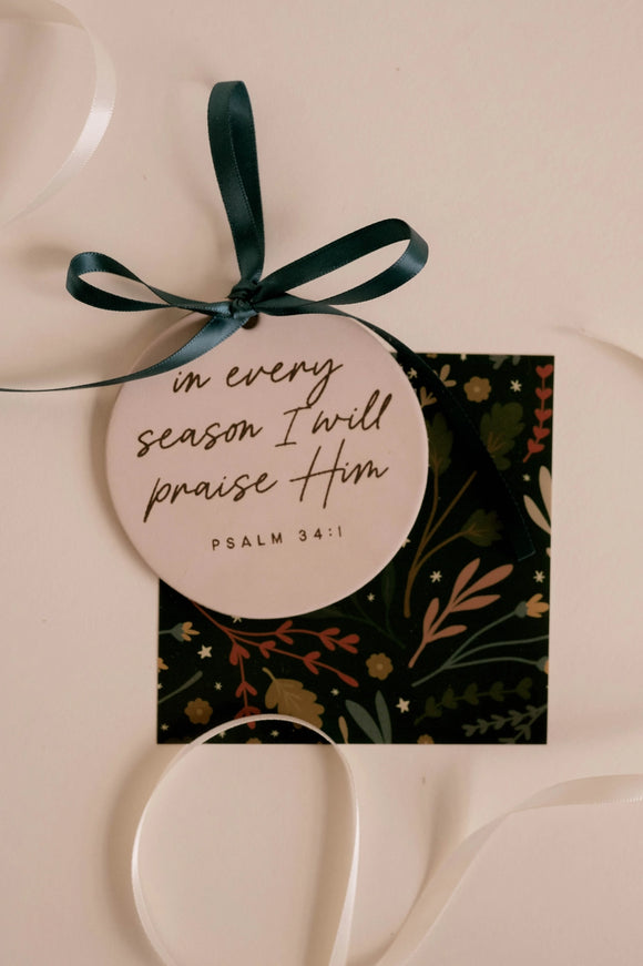 In Every Season Leather Ornament