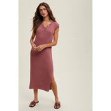 The Rosalie - Ribbed Sweater Tank Midi Dress