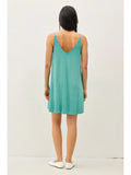 The Essential V Neck Ribbed Dress (Sage/Coral/Teal)